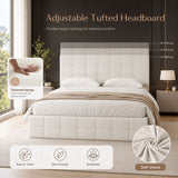 Audreamy Opal Ottoman Bed Beige Velvet Double