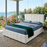 Audreamy Opal Ottoman Bed Beige Velvet Double