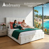 Audreamy Opal Ottoman Bed Beige Velvet Double