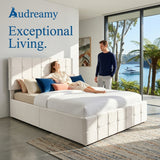 Audreamy Opal Ottoman Bed Beige Velvet Double