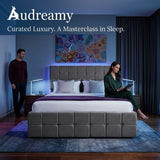 Audreamy Opal Ottoman Bed Grey Velvet Double