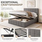 Audreamy Opal Ottoman Bed Grey Velvet Double