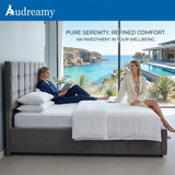 Audreamy Opal Ottoman Bed Grey Velvet Double