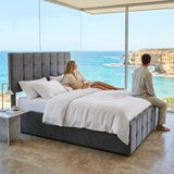 Audreamy Opal Ottoman Bed Grey Velvet Double