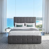 Audreamy Opal Ottoman Bed Grey Velvet Double