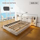 Audreamy Rowan Upholstered Bed Beige PU Double