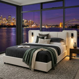 Audreamy Rowan Upholstered Bed Beige PU Double