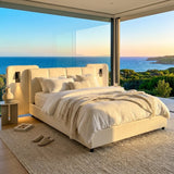 Audreamy Rowan Upholstered Bed Beige PU Double