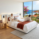 Audreamy Rowan Upholstered Bed Beige PU Double