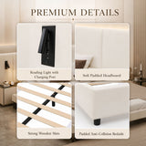 Audreamy Rowan Upholstered Bed Beige PU Double
