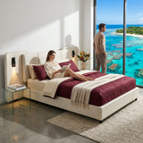 Audreamy Rowan Upholstered Bed Beige PU Double