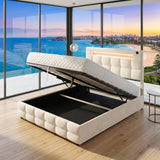 Audreamy Soren Ottoman Bed Beige Velvet Double