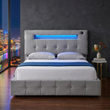 Audreamy Soren Ottoman Bed Grey Velvet Double