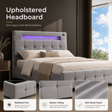Audreamy Soren Ottoman Bed Grey Velvet Double