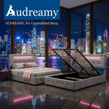 Audreamy Soren Ottoman Bed Grey Velvet Double