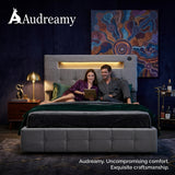 Audreamy Soren Ottoman Bed Grey Velvet Double