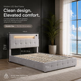 Audreamy Soren Ottoman Bed Grey Velvet Double
