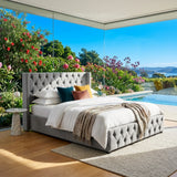 Audreamy Verona Ottoman Bed Grey Velvet King Size
