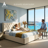Audreamy Veronana Ottoman Storage Bed Beige Velvet Double
