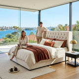 Audreamy Veronana Ottoman Storage Bed Beige Velvet Double