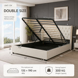 Audreamy Veronana Ottoman Storage Bed Beige Velvet Double