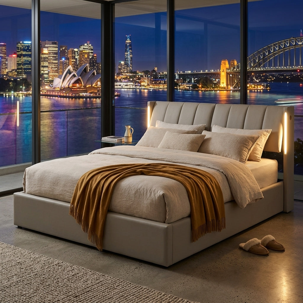 Audreamy Avalon Ottoman Bed Grey PU