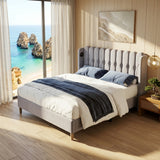 Audreamy Aria Bed Frame Grey Linen