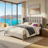 Audreamy Aria Bed Frame Grey Linen