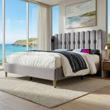 Audreamy Aria Bed Frame Grey Linen