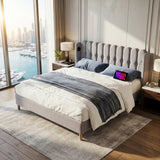 Audreamy Aria Bed Frame Grey Linen