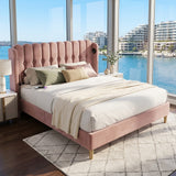 Audreamy Aria Bed Frame Pink Velvet