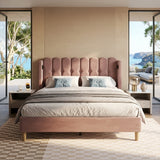 Audreamy Aria Bed Frame Pink Velvet