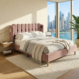 Audreamy Aria Bed Frame Pink Velvet