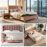 Audreamy Aria Bed Frame Pink Velvet