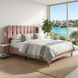 Audreamy Aria Bed Frame Pink Velvet