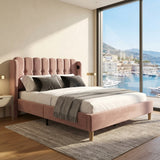 Audreamy Aria Bed Frame Pink Velvet