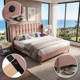 Audreamy Aria Bed Frame Pink Velvet