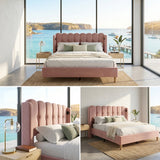 Audreamy Aria Bed Frame Pink Velvet