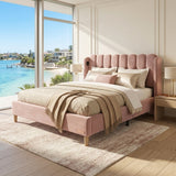 Audreamy Aria Bed Frame Pink Velvet