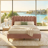 Audreamy Aria Bed Frame Pink Velvet