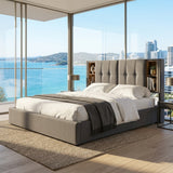 Audreamy Vertex Ottoman Bed Grey Linen