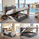 Audreamy Vertex Ottoman Bed Grey Linen