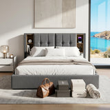 Audreamy Vertex Ottoman Bed Grey Linen