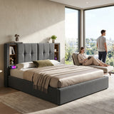Audreamy Vertex Ottoman Bed Grey Linen