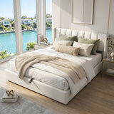 Audreamy Avalon Ottoman Bed White PU