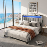 Upholstered Bed Bed Frame Grey Velvet
