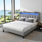 Upholstered Bed Bed Frame Grey Velvet