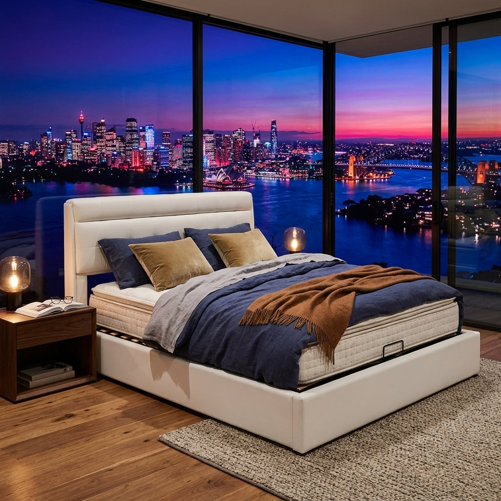 Audreamy Sterling Ottoman Bed White PU