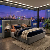 Audreamy Quorra Ottoman Bed Grey Velvet