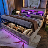 Audreamy Lancaster Ottoman Bed Beige Linen